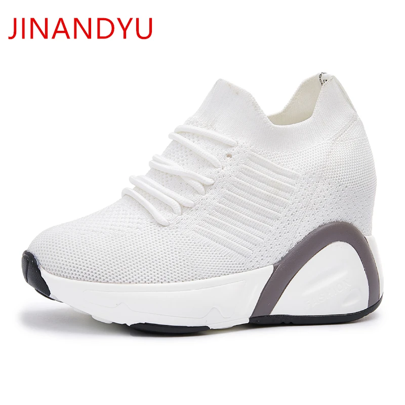 Ladies Shoes with Heels Wedge Sneakers Women Platform Black White Sneaker Woman Fashion   Trainers Women Platform Shoe for Woman