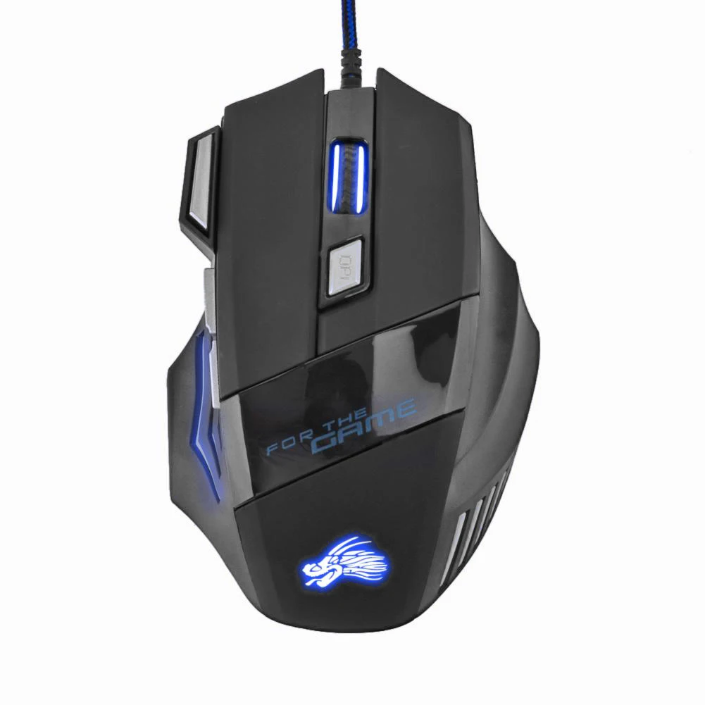 

USB Wired Gamer Mouse 7 Colors Colorful LED Optical Gaming Mice 5500 DPI 7 Buttons Backlight Mice for Computer Laptop Desktop PC