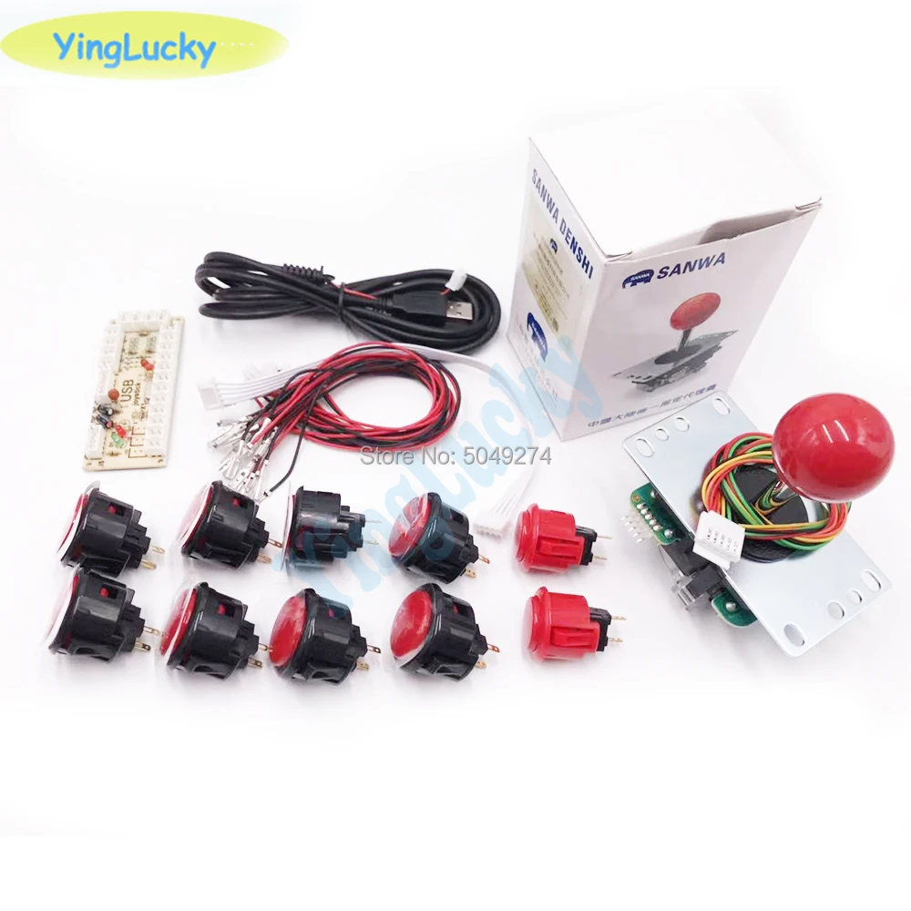 Yinglucky оригинальная Sanwa Япония JLF-TP-8YT OBSF-30 кнопочный USB к ПК нулевой датчик с переходником для JAMMA MAME Комплект Аркады своими руками