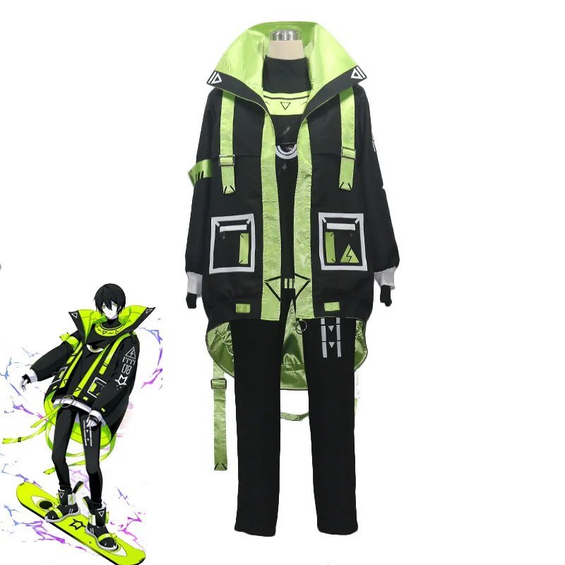

Game COMPASS Reiya Cosplay Costume Combat Suit Full Set Coat+Top+Pants Halloween Carnival Uniforms Custom Made
