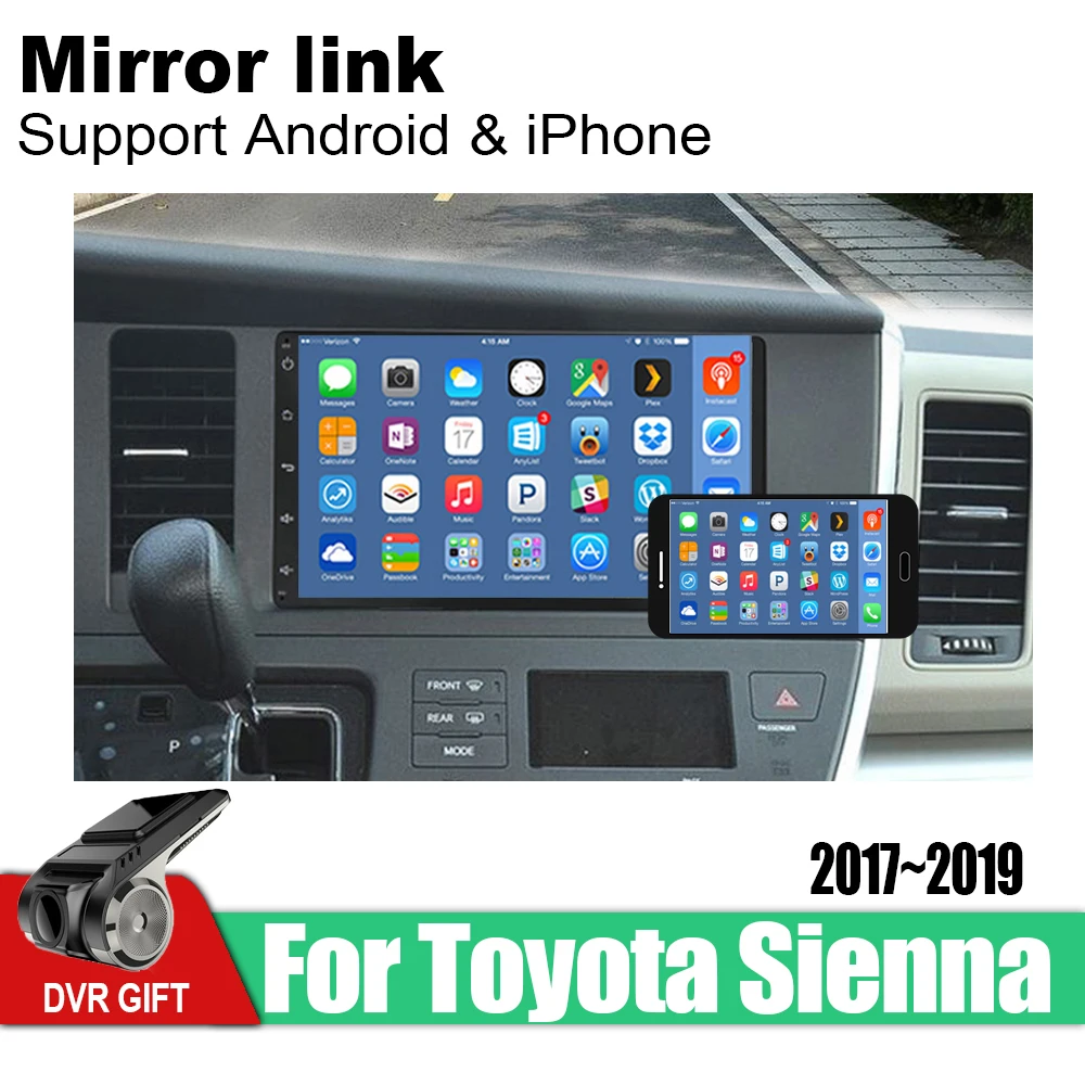 Автомобильный мультимедийный плеер ZaiXi Android с GPS для Toyota Sienna 2017 ~ 2019 автомобильная