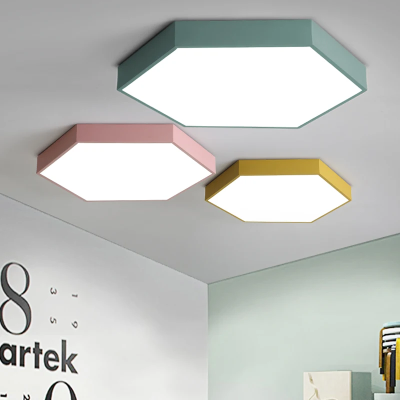 

Ультратонкий современный светодиодный потолочный светильник, шестигранное креативное освещение для фойе, спальни, гостиной, кабинета, коридора