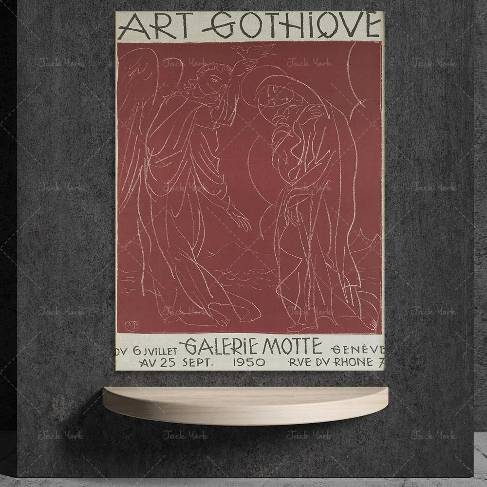 Постер художественной выставки в готическом стиле галереи современном