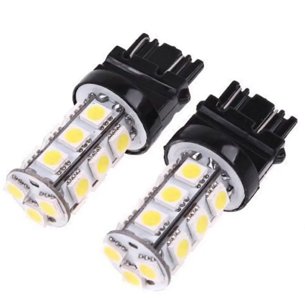 

2-Pcs T25 3156 3157 Car LED Signal Bulb 5050-18 Lamp Rear Turn White Lights Universal 4.5W 12V
