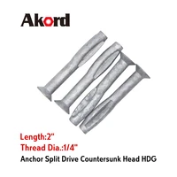 akord carbon steel anchor split drive countersunk head 0 25 inch hot dip galvanised 100piecebox