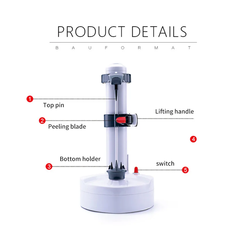 

Multifunctional Stainless Steel Electric Peeler Automatic Fruit Vegetable Peeler Three Spare Blades Potato Peeling Machine Hot