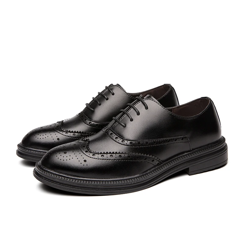 Мужская повседневная обувь Кожаная с перфорацией типа броги модная деловая