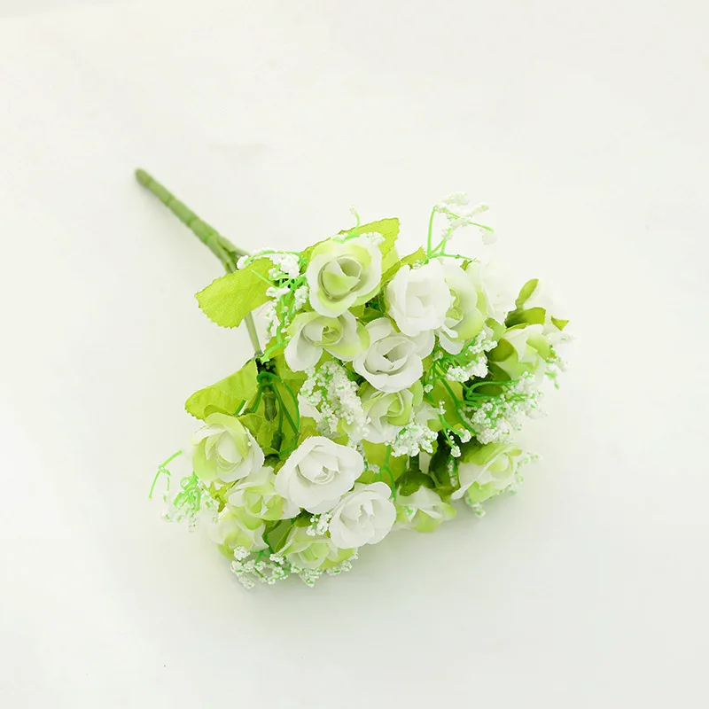 Autumn 15 heads/bouquet small bud roses bract artificial flower silk rose DIY wedding home Christmas decor flowers gift | Дом и сад