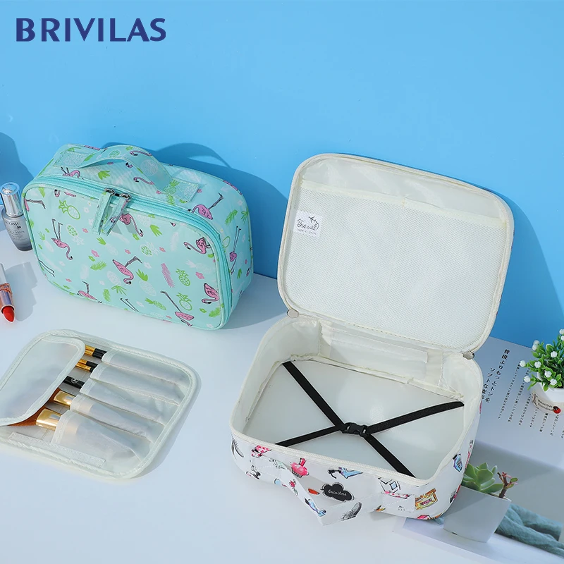 Brlvilas новая многофункциональная дорожная косметичка с фламинго женские