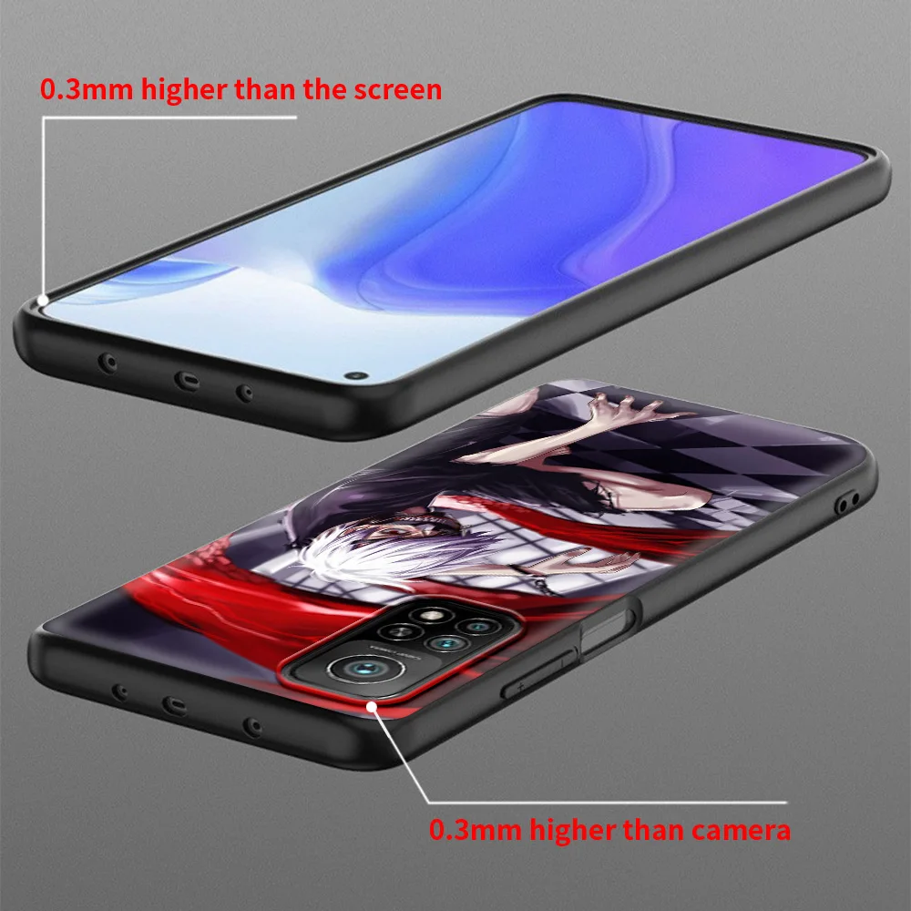 Black Soft Cover For Xiaomi Mi Poco X3 NFC 10T Pro M3 11 Note 10 Lite 9 9T F3 A2 F1 Silicone Phone Case Anime Tokyo Ghoul Fundas