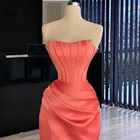 Длинные вечерние платья с юбкой-годе 2021 атласное платье с разрезом сбоку вечерние платья