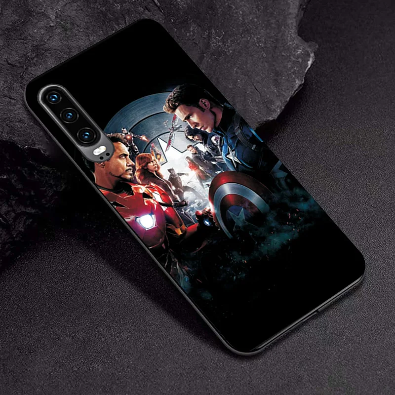 TPUBLK625 Чехол captain america для huawei P30 Lite P10 Lite, черный ТПУ для huawei P30 P20 Pro P8 P9 Lite, чехол для huawei P30 Pro, чехол - Цвет: TPUBLK625