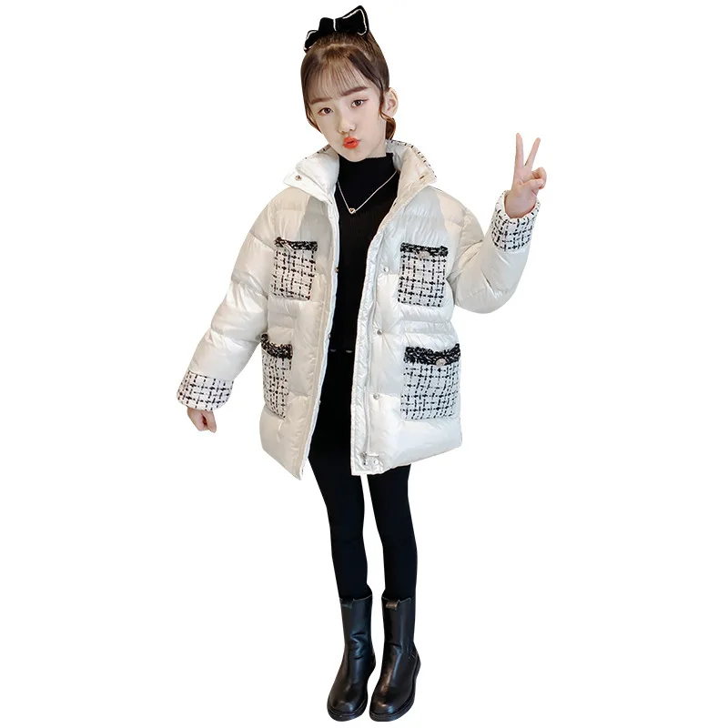 

2021 Winter Jacket Windbreaker For Girls Fashion Padded Coat For Girl Overalls For Children Winter Clothes Girls 8 9 Years Old