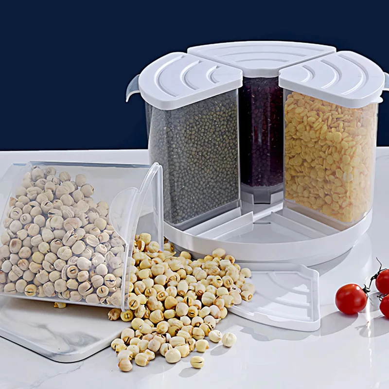 

Grain Bucket Splitter Rice Cereal Dispenser Moisture Proof PP Sealed Storage Box Food Rice Bean Flour Storage Container Tank