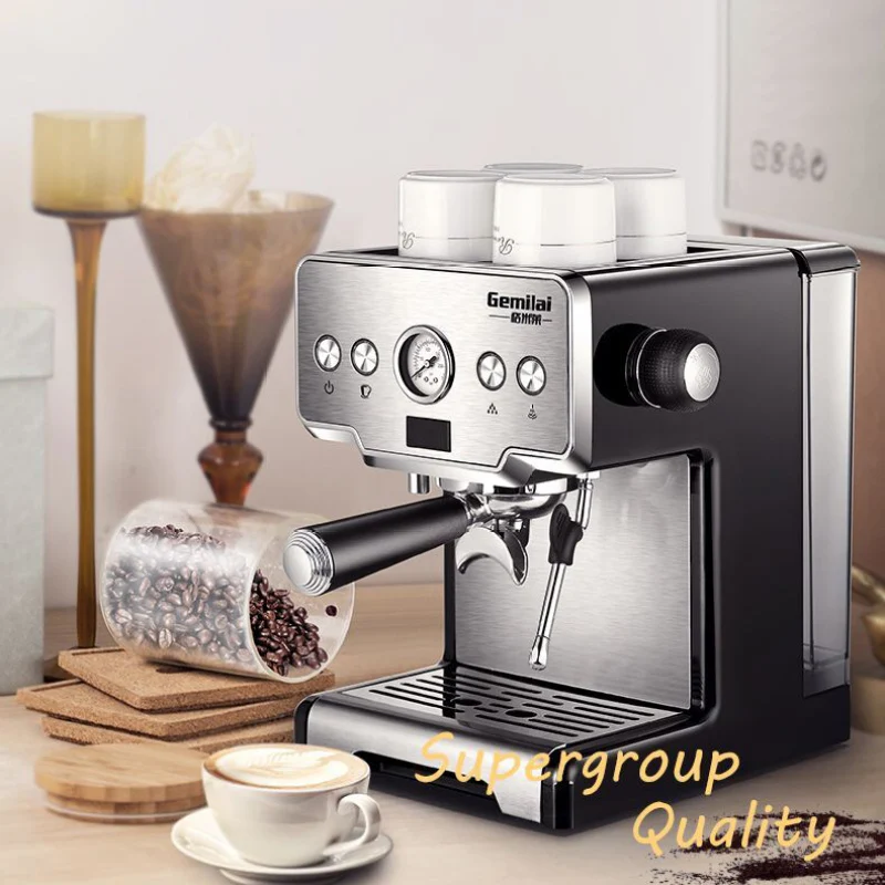 Gemilai CRM3605 espresso coffee maker home office for fresh ground powder with semi-automatic 15BAR pump and milk frothing steam | Бытовая