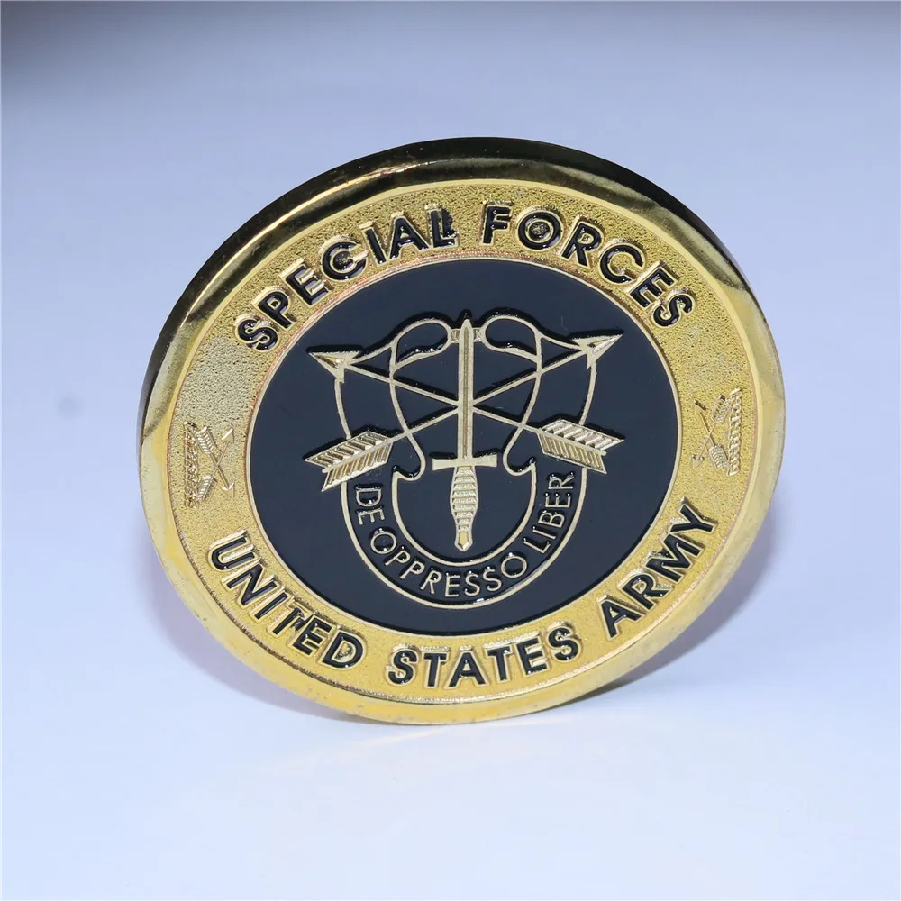 Спецназ зеленая береты De Oppresso Liber армии жетон для соревнований бесплатная