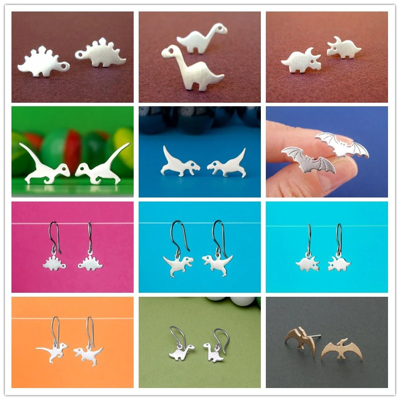 Серьги-гвоздики в виде динозавра T-Rex Brontosaurus Stegosaurus крошечные серьги для женщин