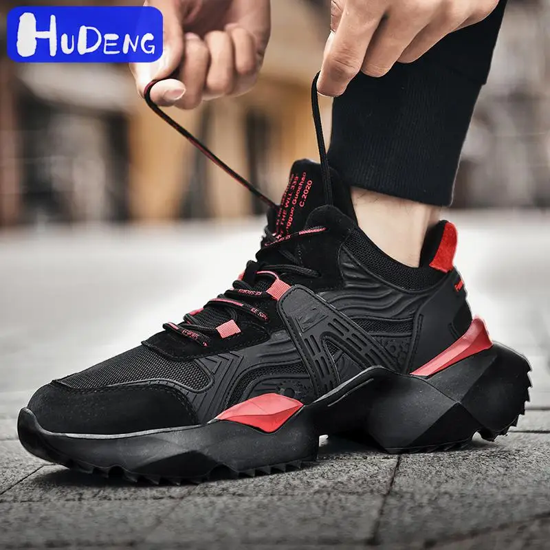 HUDENG/мужские кроссовки в римском стиле Брендовая мужская повседневная обувь