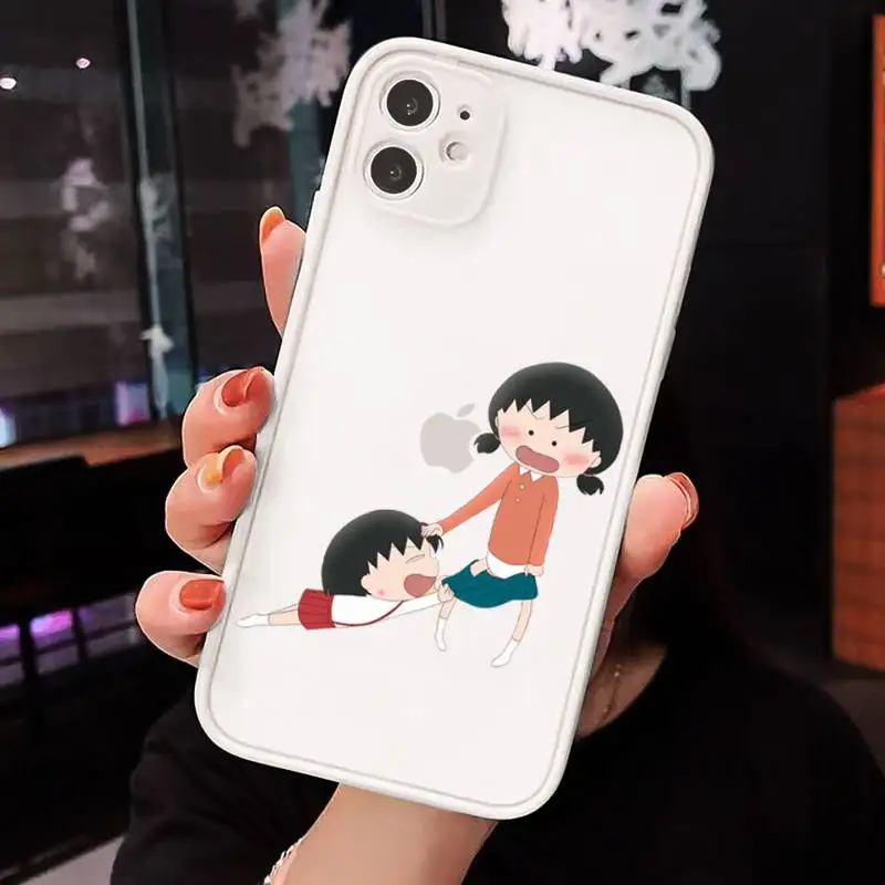 

Cartoon Chi bi Maruko Sakura Momoko Phone Cases Matte Transparent for iPhone 7 8 11 12 s mini pro X XS XR MAX Plus cover funda
