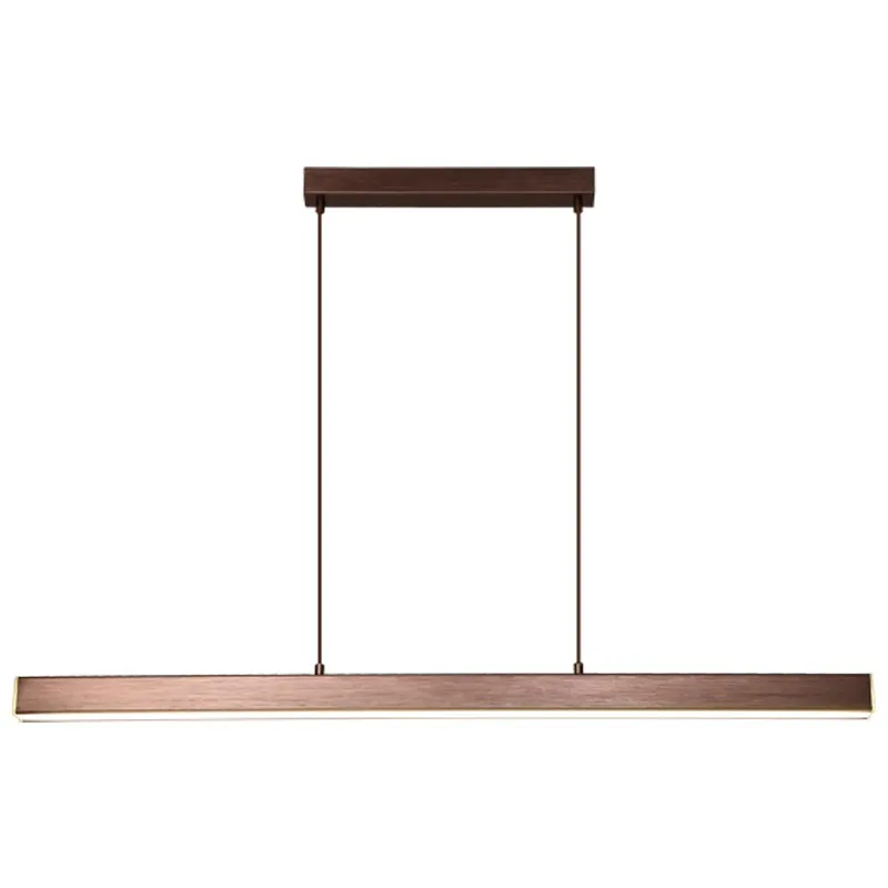 Modern Wood Pendant Lights Living Room Linear Pendant Lamps Bar Illumination Study Kitchen Long Hanging Lights Office Fixtures