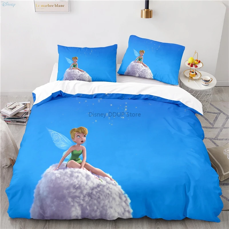 

Комплект постельного белья Tinker Bell с мультяшным рисунком, комплект с пододеяльником, наволочкой, двойной, Королевский, большой размер, для ма...