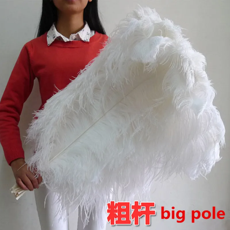 

Hot Sale 50pcs/lot Fluffy White Ostrich Feather 30-32 Inch(75-80cm) Dancers Decoration Accessories Feathers for Crafts