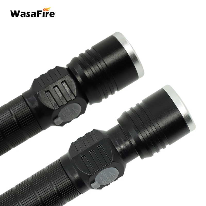 

Portable Rechargeable Led Flashlight XM-T6 1800LM Torch Zoomable 3 Modes Tactical Linternas with 18650 Battery+Charging Cable