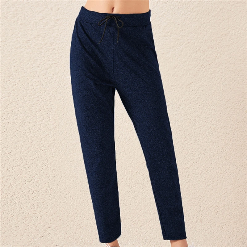 

Black Elastic Drawstring Sweat Pant Women Trousers Fitness Workout Sweatpant Push Up High Waist Pants Female Joggers