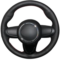 non slip durable black synthetic leather car steering wheel cover for mini coupe 2016