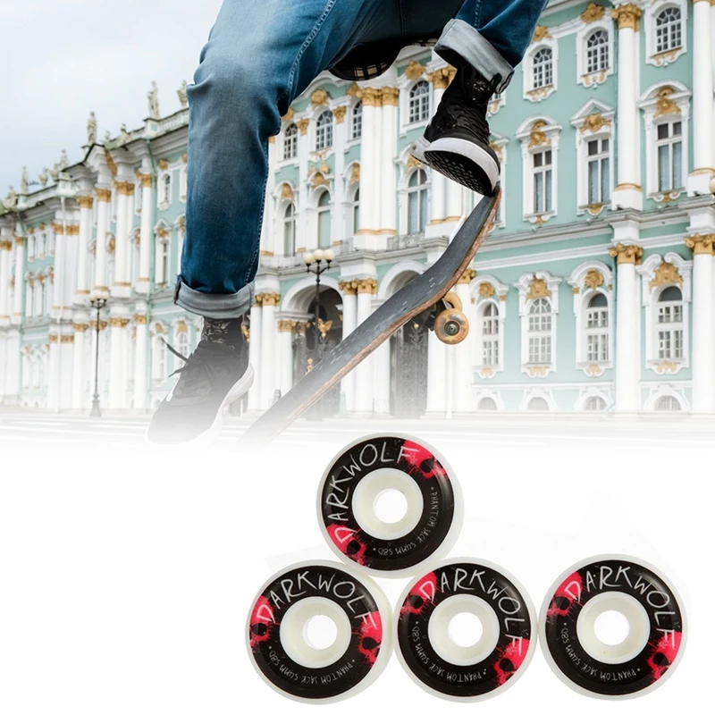 

DarKwolF Skateboard Wheels Set of 4 High Resilience105A Professional Grade Street/Park 54X32mm