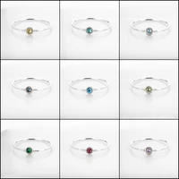 925 sterling silver bracelets charms more color yellow green red blue head basic bangles for women charms jewelry gift