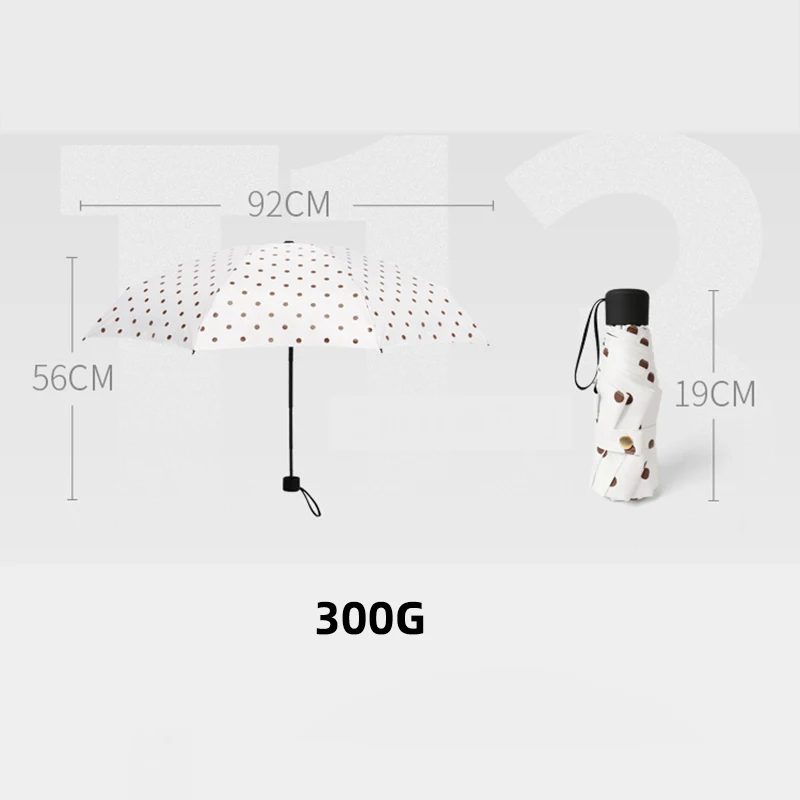 Складной зонт от солнца Женский солнцезащитный козырек в горошек маленький