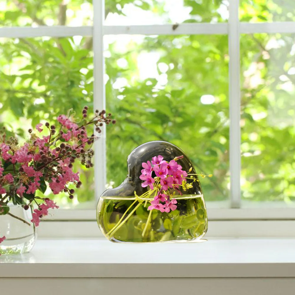 Ваза гидропоника Стеклянная емкость для рыбок гладкая прозрачная маленькая