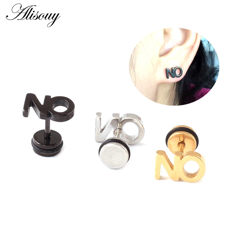 1 пара забавных надписей без букв мужские и женские серьги из титановой