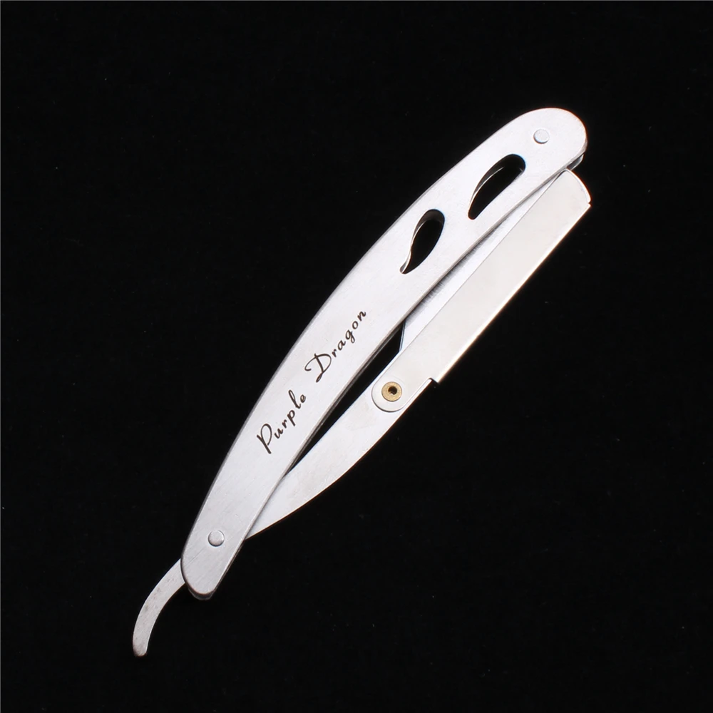 

14x2cm Engraving Shiny Color Men Straight Barber Edge Steel Razor Folding Shaving Knife Hair Removal Tools 1Pieces Blade 6102