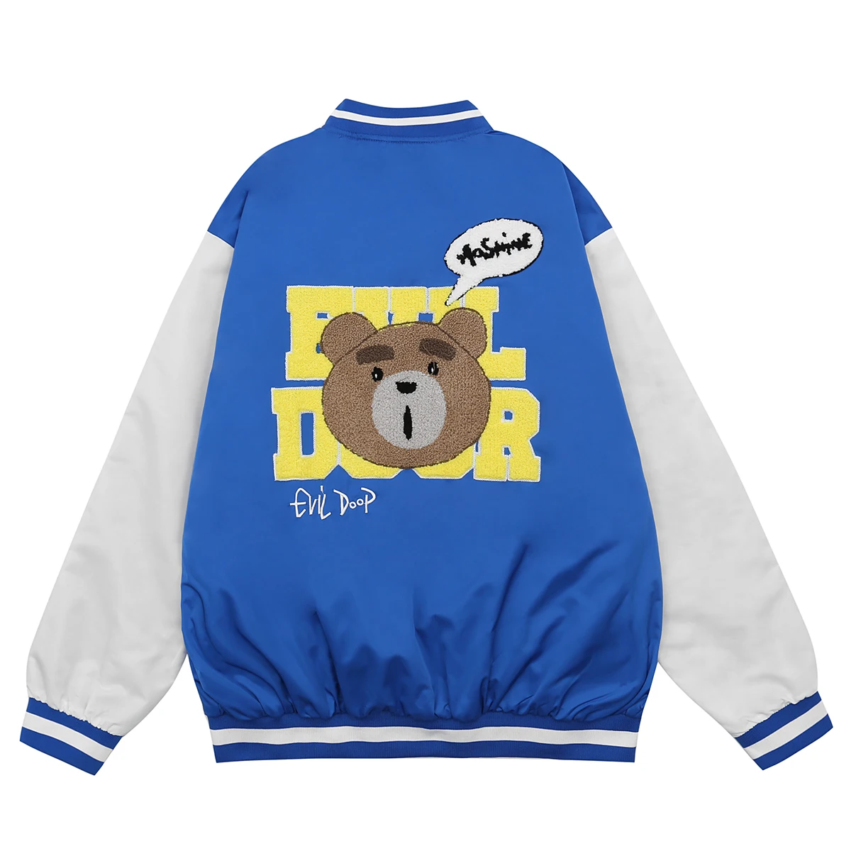

Hip Hop Patchwork Fashion Block Jackets Womens Bear Print College Style Harajuku Streetwear Bomber Jacket Female Baseball Coats