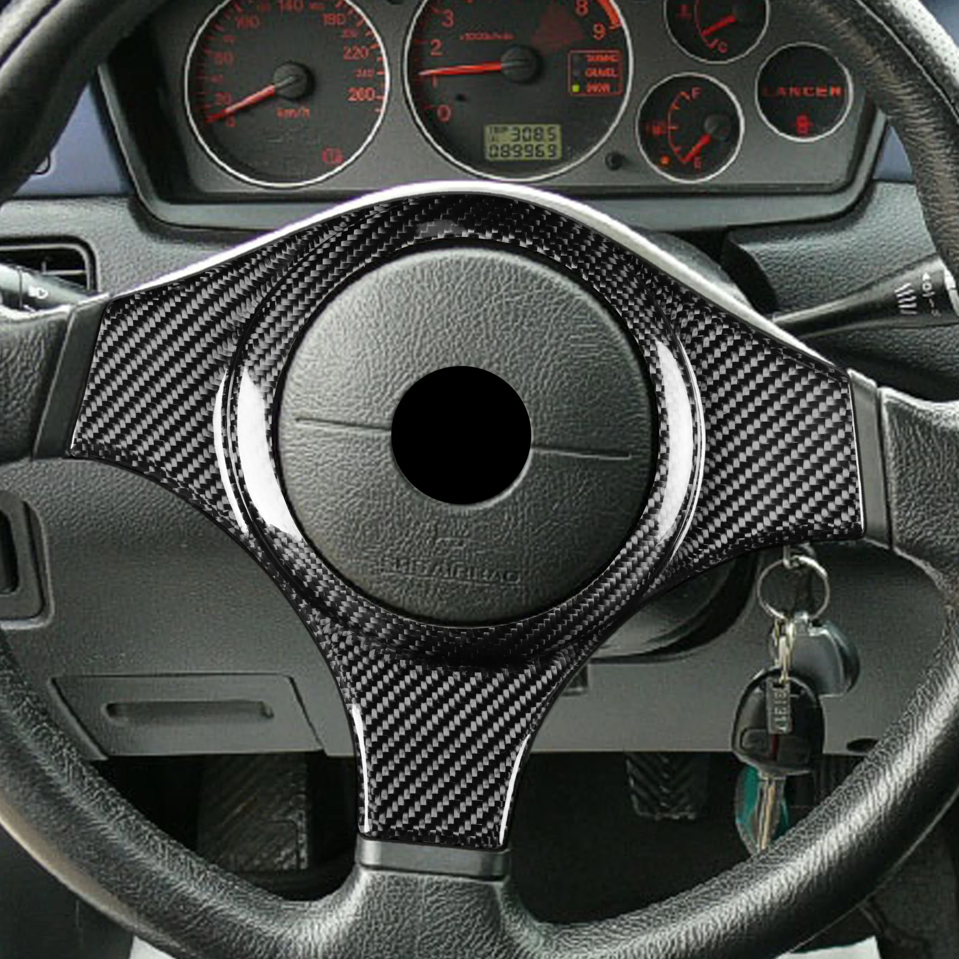 Продажа Чехол на руль из углеродного волокна для Mitsubishi Lancer EVO 7-9 поколения, аксессуары для модификации салона автомобиля