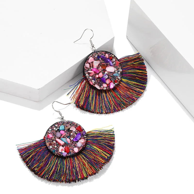 Массивные стильные ювелирные изделия серьги с большими кисточками для женщин