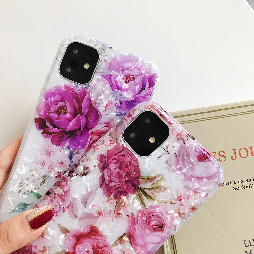 Чехол для телефона LOVECOM для iPhone 11 Pro Max XR XS Max 6 6S 7 8 Plus X Dream Conch Глянцевая мраморная мягкая IMD задняя крышка на весь корпус подарки