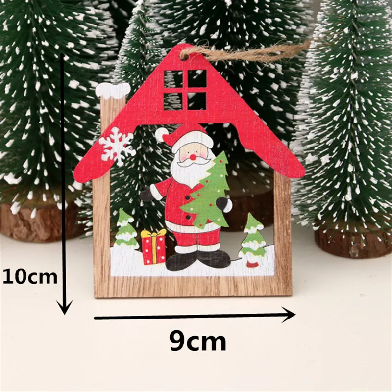 as picture 1 шт DIY деревянный кулон-фоторамка елочные украшения Рождественские украшения для дома год Navidad-S - Цвет: as picture