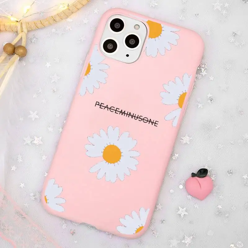

Luxury Vintage Daisy Lover Flower Phone Case Candy Color Pink for iPhone 11 pro XS MAX 8 7 6 6S Plus X 5S SE 2020 XR
