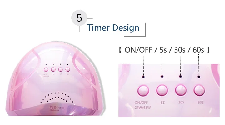 

48W SUN Colorful One LED Manicure Lamp Dryer For UV Gel Varnish Tool Curing, LCD Display With Sensor