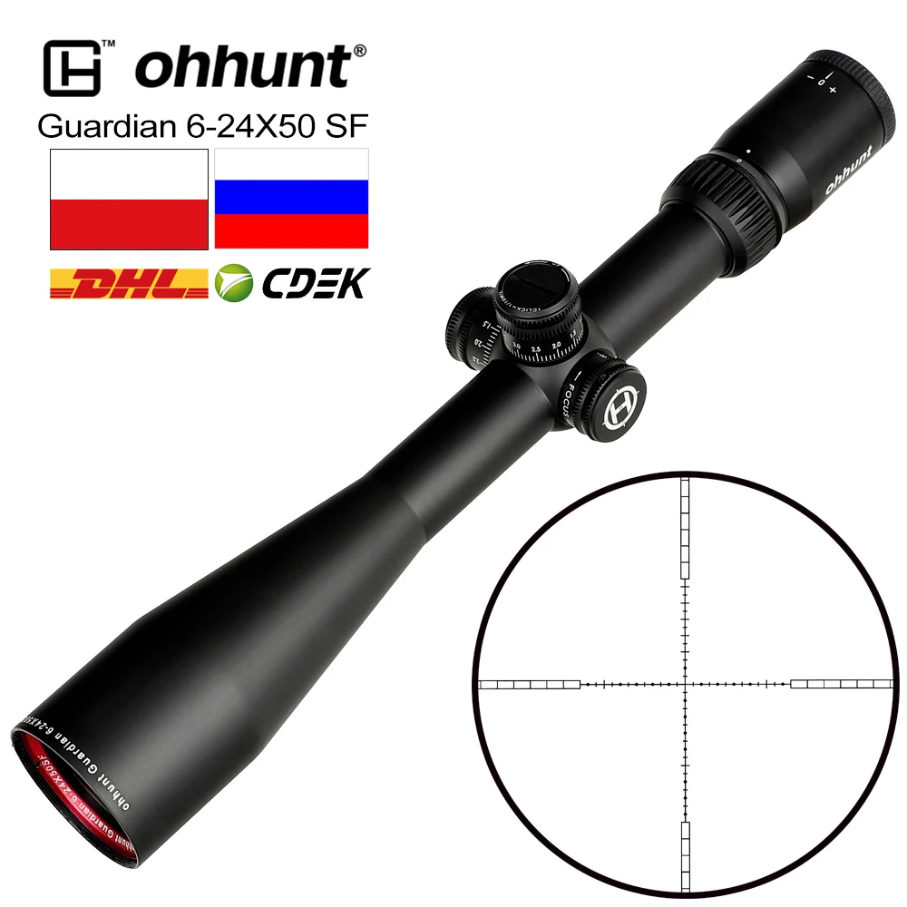 Ohhunt Guardian 6 24X50 SF охотничий прицел 1/2 половина мил точка сетка область сторона