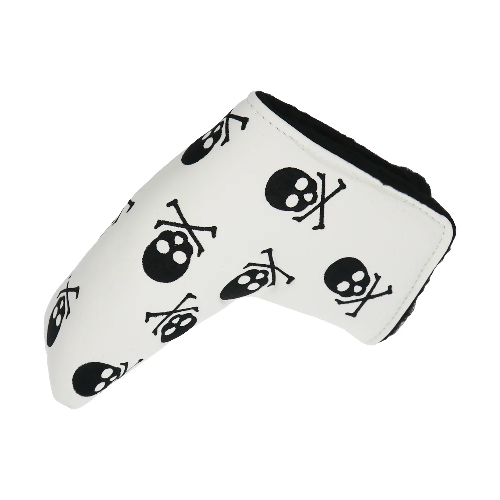 

1pc Golf Skull Skeleton Putter Cover Guard Club Head Covers Headcover Bag Velcro Closure [2 Color]