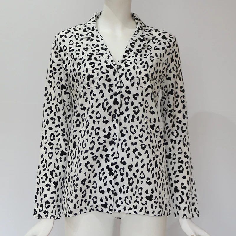 

ZOGAA Leopard Print Casual Chiffon Blouse Women Tops Blouses Long Sleeve Elegant Loose Blouse Ladies Office Shirt Chemisier