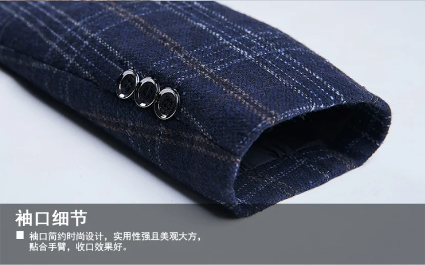 

Man Blazer Personality Plaid Single-Breasted Suit Coat Business Casual Slim Plus Size Blazers Spring Summer New 2020