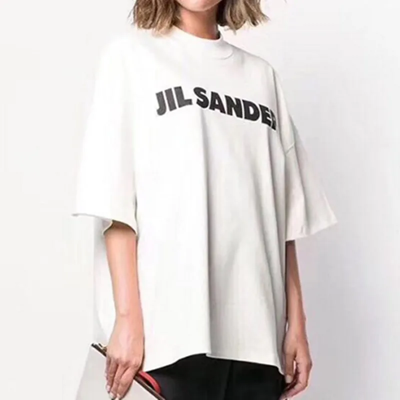 Женские повседневные футболки LEH футболка с буквенным принтом большого размера