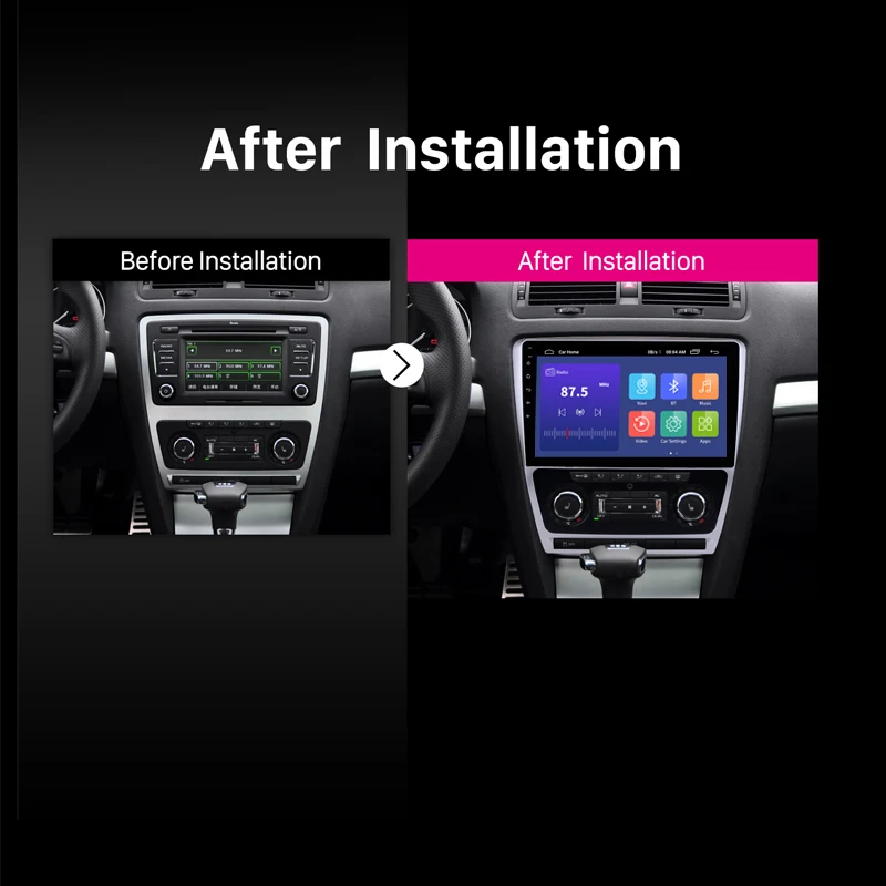 Harfey Android 9 0 GPS автомобильное радио для Skoda Octavia 2007 2008 2009 2010 2011 2014 Wifi 10 1 дюймов