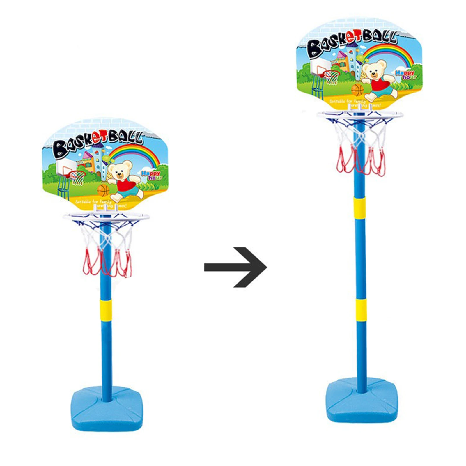 

Children Basketball Playing Set Outdoor Sport Adjustable Stand Basket Holder Hoop Goal Game Mini Indoor Boy Kids Yard Game Toys