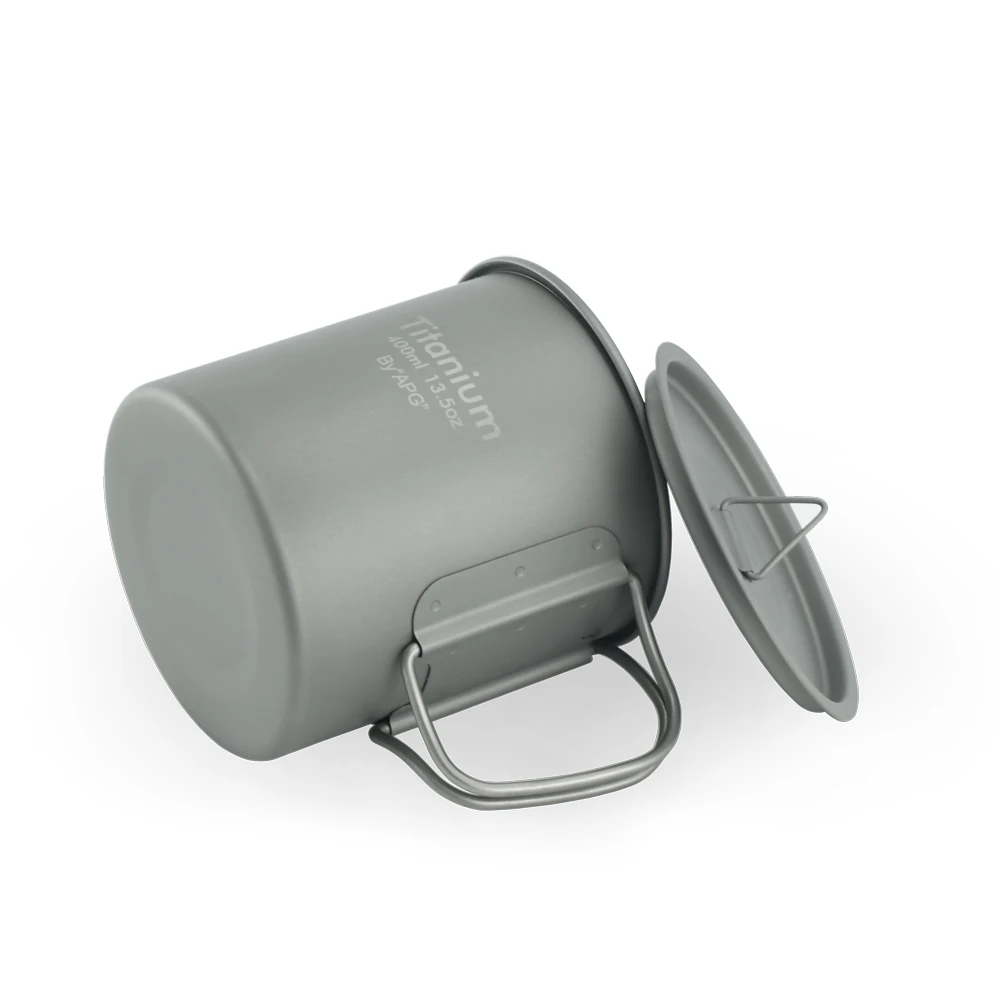 APG Ультралегкая титановая чашка для пикника кемпинга кружка воды складная ручка